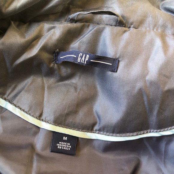 GAP Gray Down Puffer Vest Snap & Zip Pockets Womens M - Picture 8 of 11